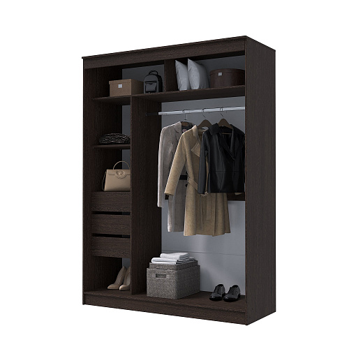 Шкаф-купе ГРАНД 1 1,6 Венге/Лакобель черный