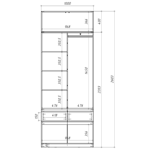 Шкаф НК PIANO 2-х створчатый Кашемир/Каштан