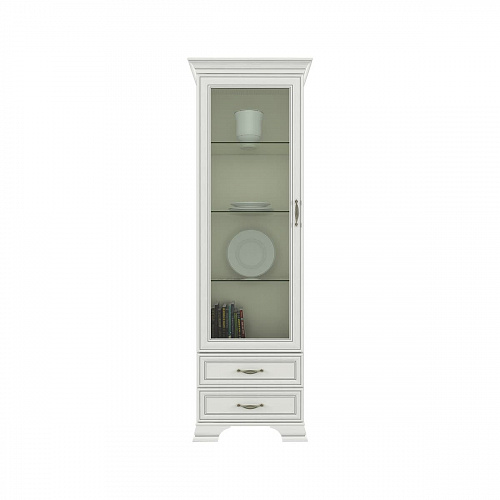 Шкаф с витриной 1V2S TIFFANY Вудлайн кремовый