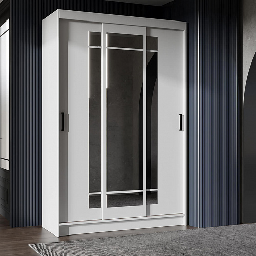 Шкаф-купе БРУНО 4 Белый гладкий