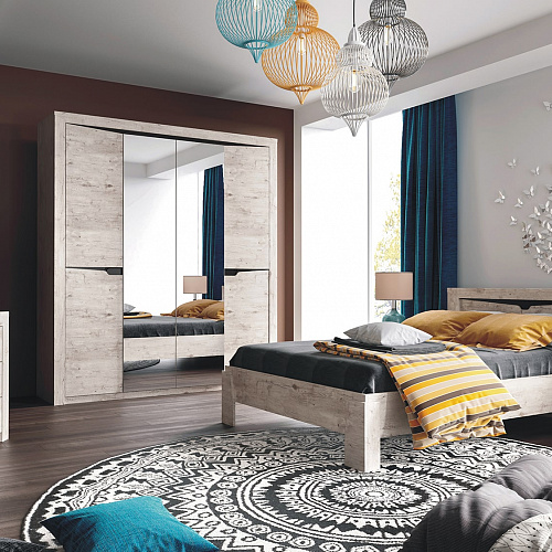 Шкаф четырехдверный Соренто Дуб бонифаций