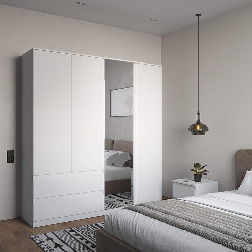 Шкаф НК STERN ШКЯ-4 с зеркалом Белый