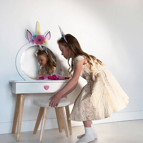 Набор детский Единорожка белое дерево/белый (плюш)