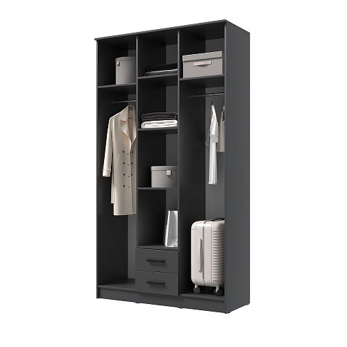 Шкаф Трио с зеркалом Графит