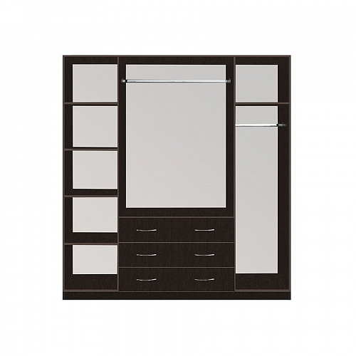 Шкаф 4-х дверный с зеркалом Элегия Венге