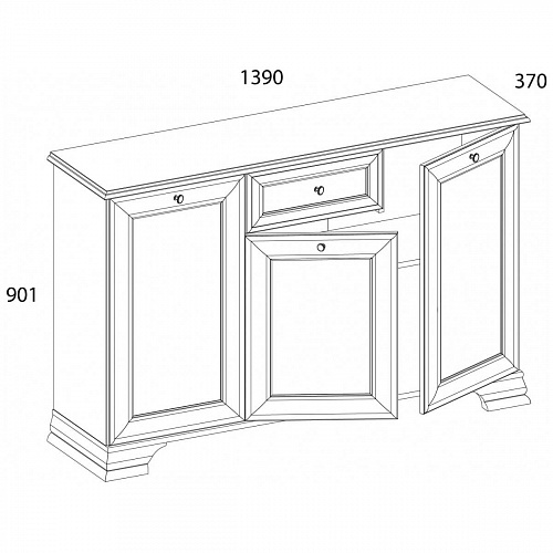 Комод 3D1S TIFFANY Белый