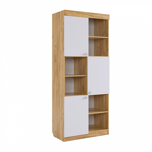 Стеллаж Форсаж дуб крафт золотой/белый