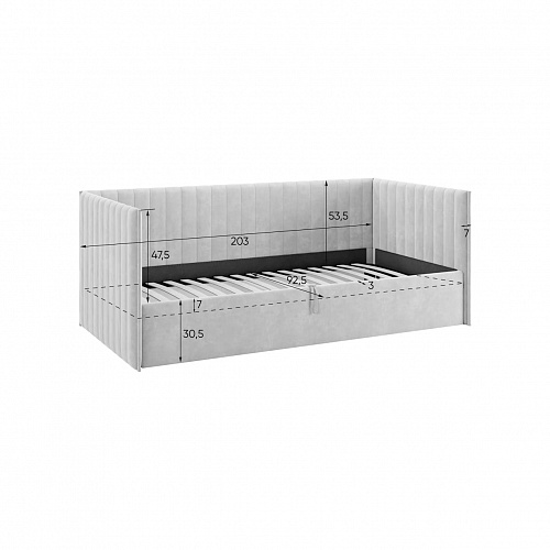 Кровать с подъемным механизмом Твикс (Софа) 90х200 нежно-розовый (велюр)