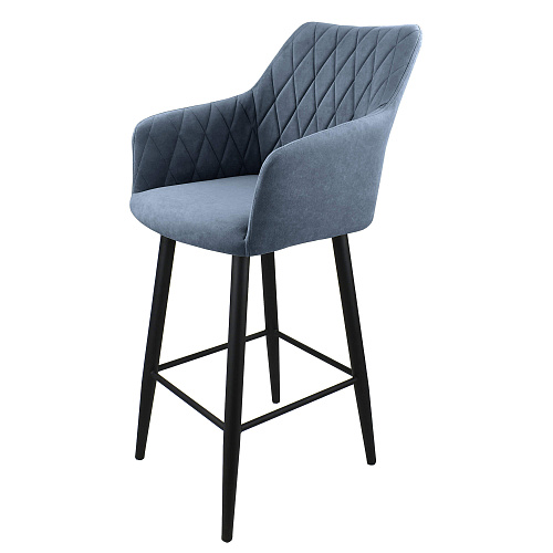 Стул барный Диаманте черный муар/Катания Стил