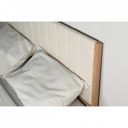 Кровать с подъемным механизмом Юлия 160х200 дуб сонома/белый(плюш)