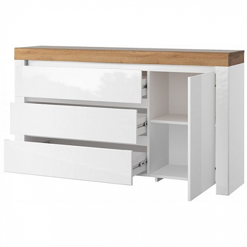 Комод 1D3S TAURUS Белый/Дуб вотан