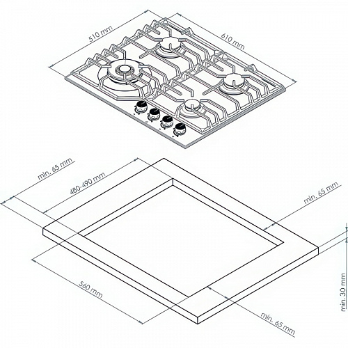 Варочная поверхность Kuppersberg FS 610 C Bronze
