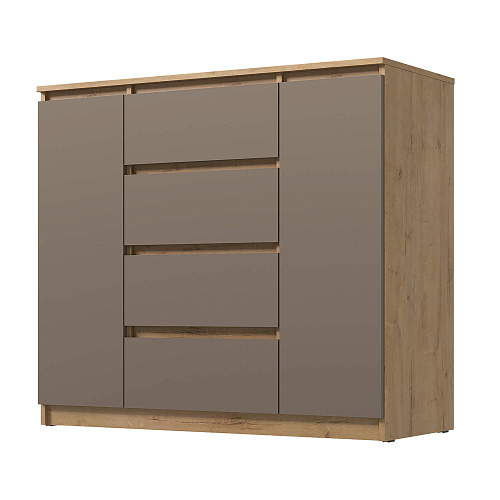 Комод ВЕГА Люкс 2Д-4Я Дуб Вотан/Мокко