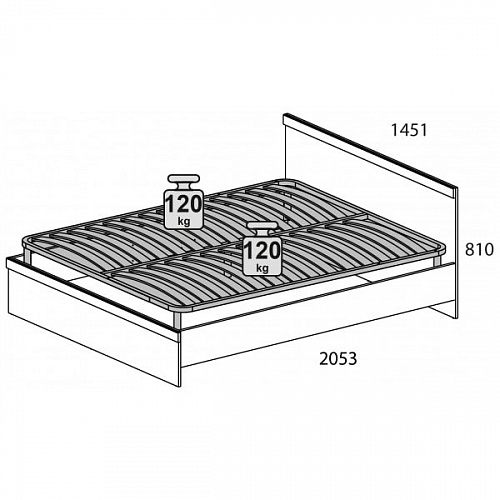 Кровать 140 OSKAR дуб Санремо