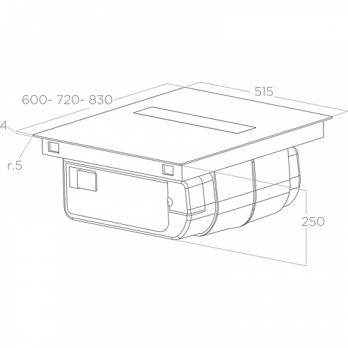 Варочная панель с вытяжкой ELICA NIKOLATESLA VELVET BL/A/72-PRF0196870