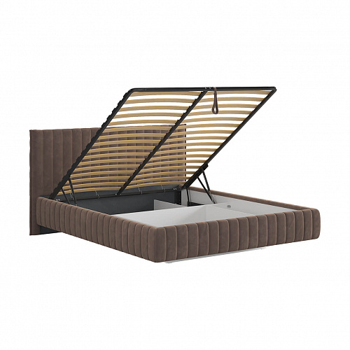 Кровать с подъемным механизмом Твикс 160х200 латте (велюр)