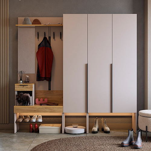 Прихожая Баско К11 кашемир/дуб крафт золотой