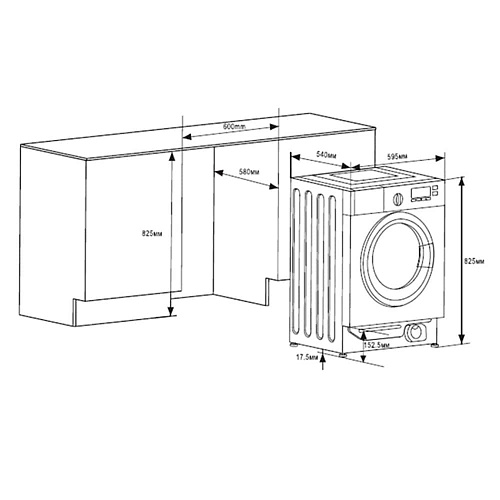 Встраиваемая стиральная машина Maunfeld MBWM148S