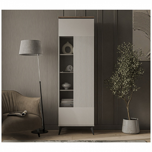 Шкаф с витриной VINATI 1V ПЕРСИДСКИЙ ЖЕМЧУГ/АМАРОК