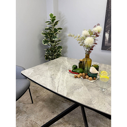 Стол обеденный Kenner BR1200 черный/керамика ITALIAN MIDDLE GRAY