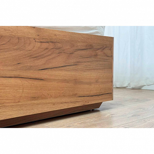 Кровать с подъемным механизмом Юлия 160х200 дуб крафт золотой/белый(плюш)