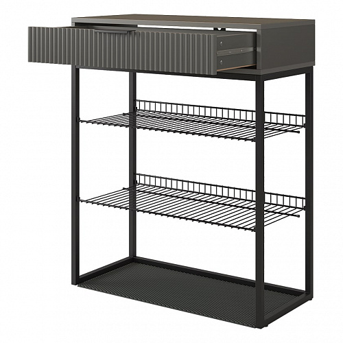 Обувница Вельвет графит/черный муар