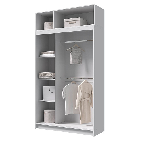 Шкаф-купе БРУНО 1 антресолью Белый гладкий