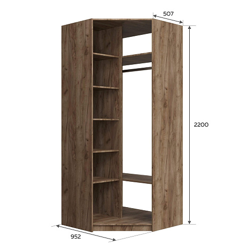 Шкаф угловой Локер Дуб Крафт табачный