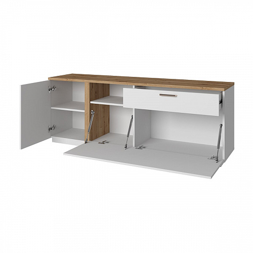 Тумба MATEO RTV 2D1SN Белый/Дуб наварра