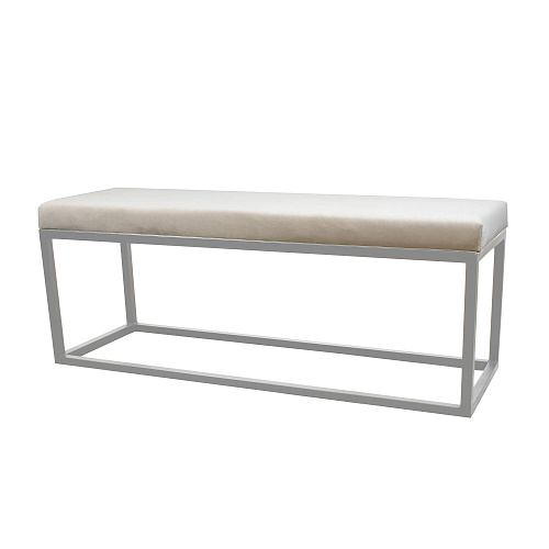 Банкетка Тайм белый муар/Катания Айвори