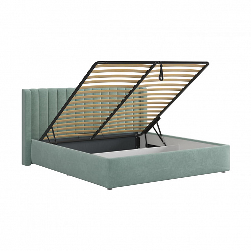 Кровать с подъемным механизмом Ева 180х200 мята (велюр)