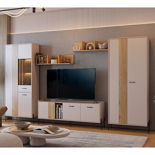 Гостиная Доминика К6 кашемир/дуб крафт золотой