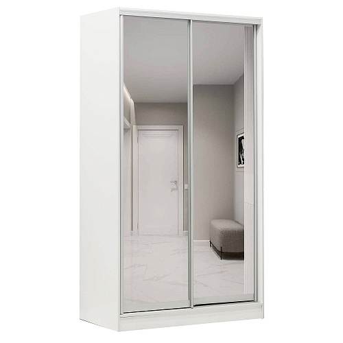 Шкаф-купе 2-х дверный 1210х590 ВАРИАНТ 5 Белый жемчуг