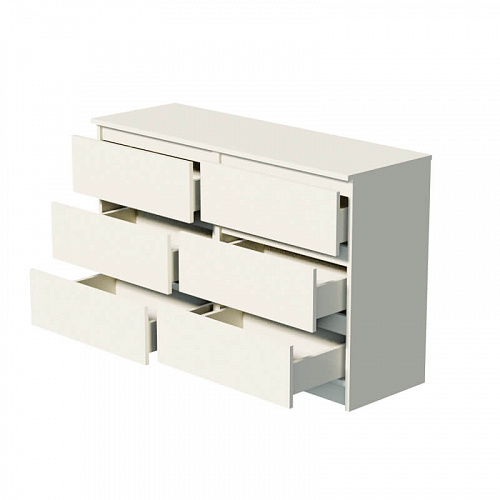 Комод Мори 1200 с шестью ящиками Сатин