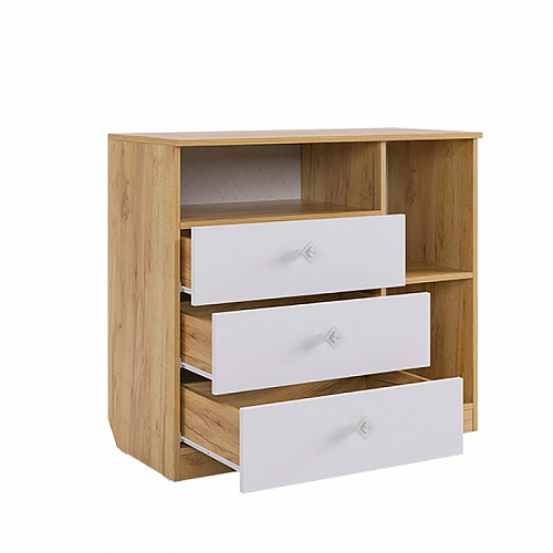 Комод Форсаж дуб крафт золотой/белый