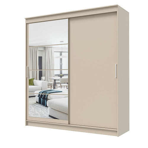 Шкаф-купе ГРАНД 1 2,0 Сатин/Зеркало/Сатин ЛДСП