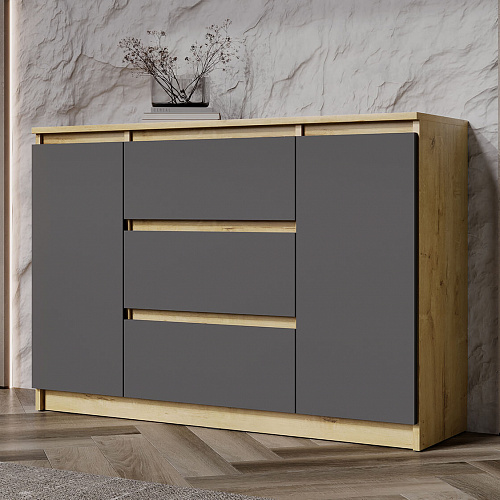 Комод ВЕГА 2Д-3Я Дуб вотан/Графит