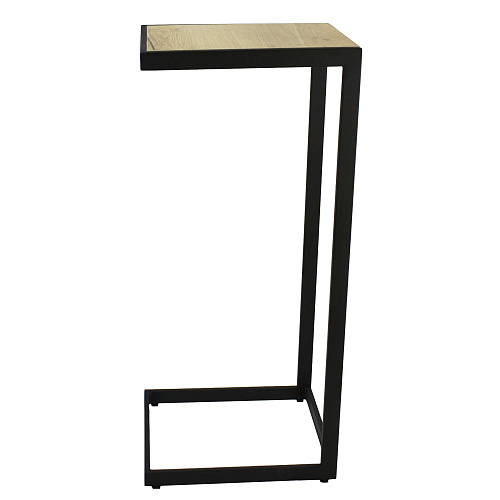 Столик прикроватный ПГ-55 черный муар/дуб галифакс натуральный