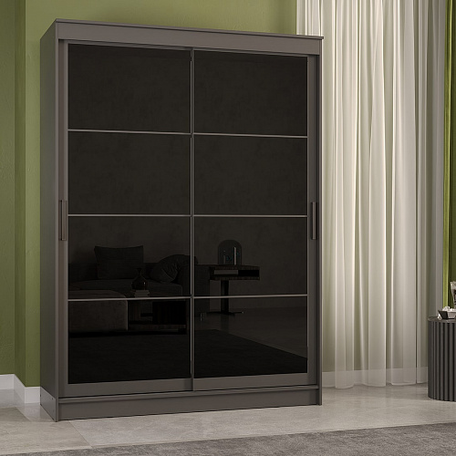 Шкаф-купе ГРАНД 1 1,6 Графит/Лакобель черный