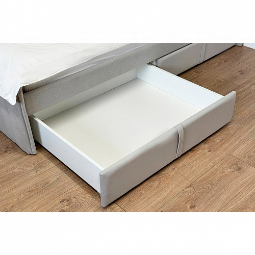 Кровать с ящиками Твикс 90х200 галька (велюр)