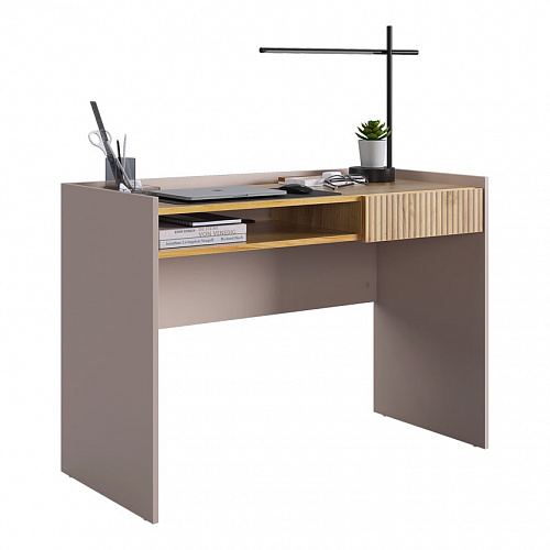 Стол письменный Доминика 2 кашемир/дуб крафт золотой