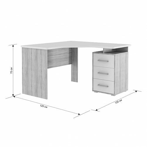 Стол компьютерный Лайт-2 1200 угловой белый