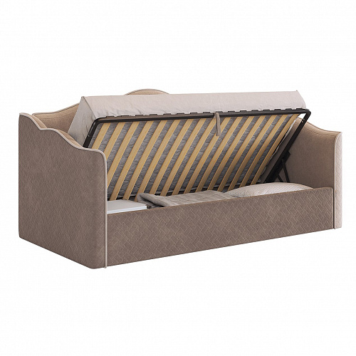 Кровать-софа Лея К1 90х200 латте (велюр)/крем (велюр)