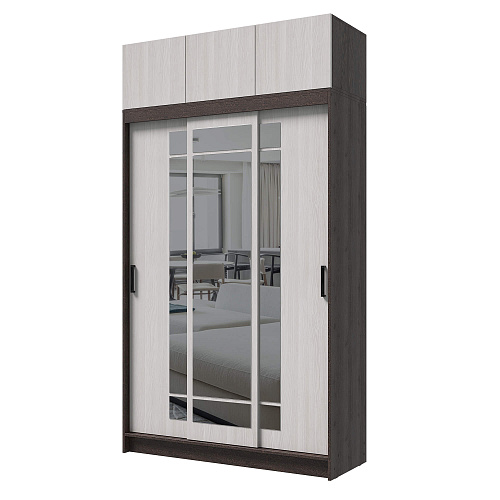 Шкаф-купе БРУНО 4 с антресолью Венге/Лоредо