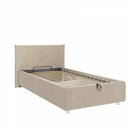 Кровать с подъемным механизмом Бест 90х200 капучино (велюр)