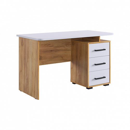 Стол компьютерный Лайт-2 дуб крафт золотой/белый