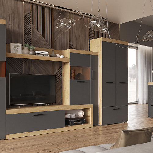 Шкаф Бастон Дуб Вотан/Графит