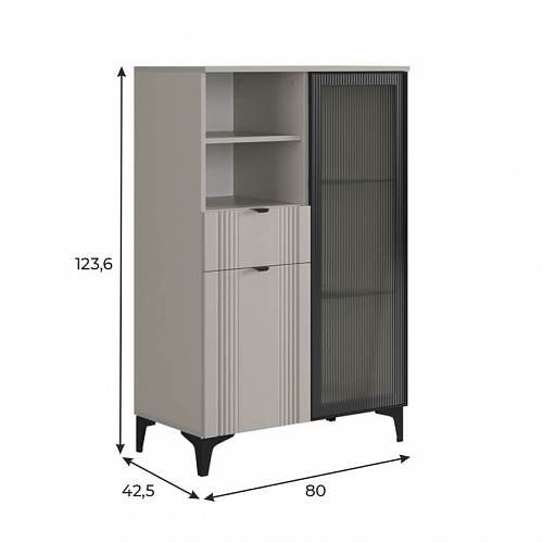 Гостиная Рич К3 кашемир/фрапучино матовый/черный