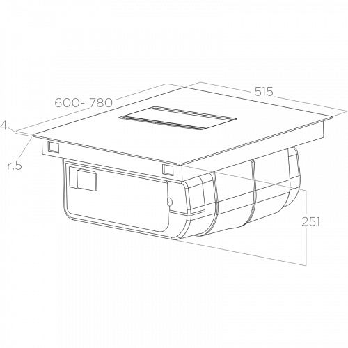 Варочная панель с вытяжкой ELICA NIKOLATESLA ALPHA B BL/A/78-PRF0193270