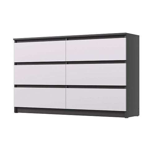 Комод ВЕГА 6Я Графит/Белый гладкий